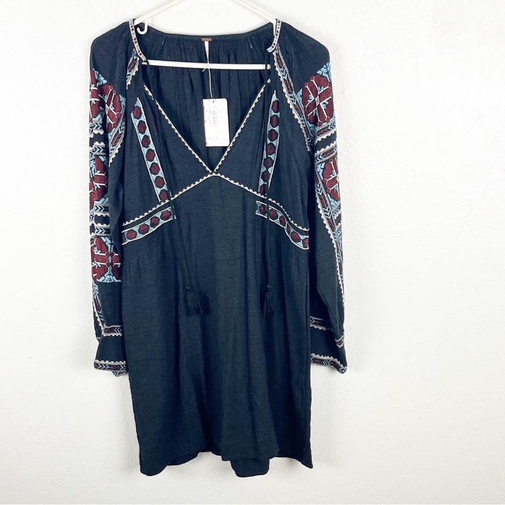 FREE PEOPLE All My Life Boho Tassel Floral Embroidery Detailed Dress, Size XS